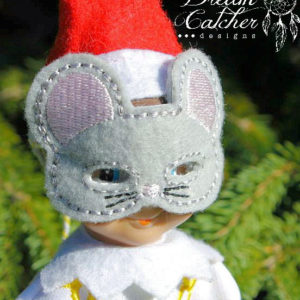 In The Hoop Elf Mouse Mask Elf/Doll Christmas Feltie Embroidery Design