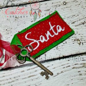 In The Hoop Small Santa Key Feltie Embroidery Design