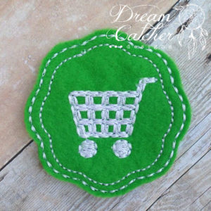 In The Hoop Shopping Cart Feltie Embroidery Design