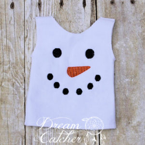 In The Hoop Snowman Doll Tank Top 18″ Doll Embroidery Design