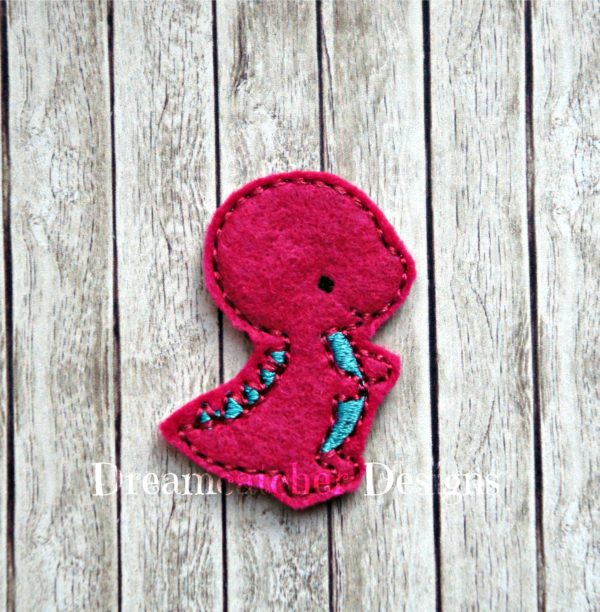 In The Hoop T-rex Dino Dinosaur Feltie Embroidery Design - Image 4