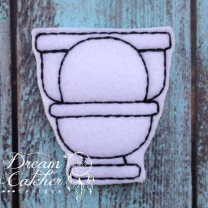 In The Hoop Toilet Chores Feltie Embroidery Design