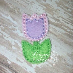 In The Hoop Tulip Flower Feltie Embroidery Design