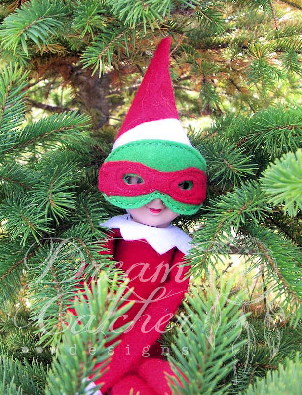 In The Hoop Elf Turtle Warrior Hero Mask Elf/Doll Christmas Feltie ...