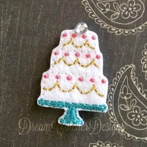 In The Hoop Wedding Birthday Cake Feltie Embroidery Design