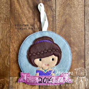 In The Hoop Inspired Cold Princess Anne Felt Christmas Holiday Ornament Embroidery Design