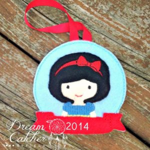 In The Hoop Inspired Apple Princess Felt Christmas Holiday Ornament Embroidery Design