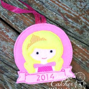 In The Hoop Inspired Audrey Princess Felt Christmas Holiday Ornament Embroidery Design