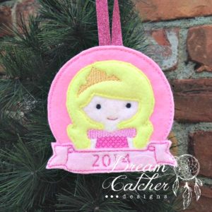 In The Hoop Inspired Audrey Princess Felt Christmas Holiday Ornament Embroidery Design