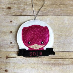 In The Hoop Inspired Bat Boy Hero Felt Christmas Holiday Ornament Embroidery Design