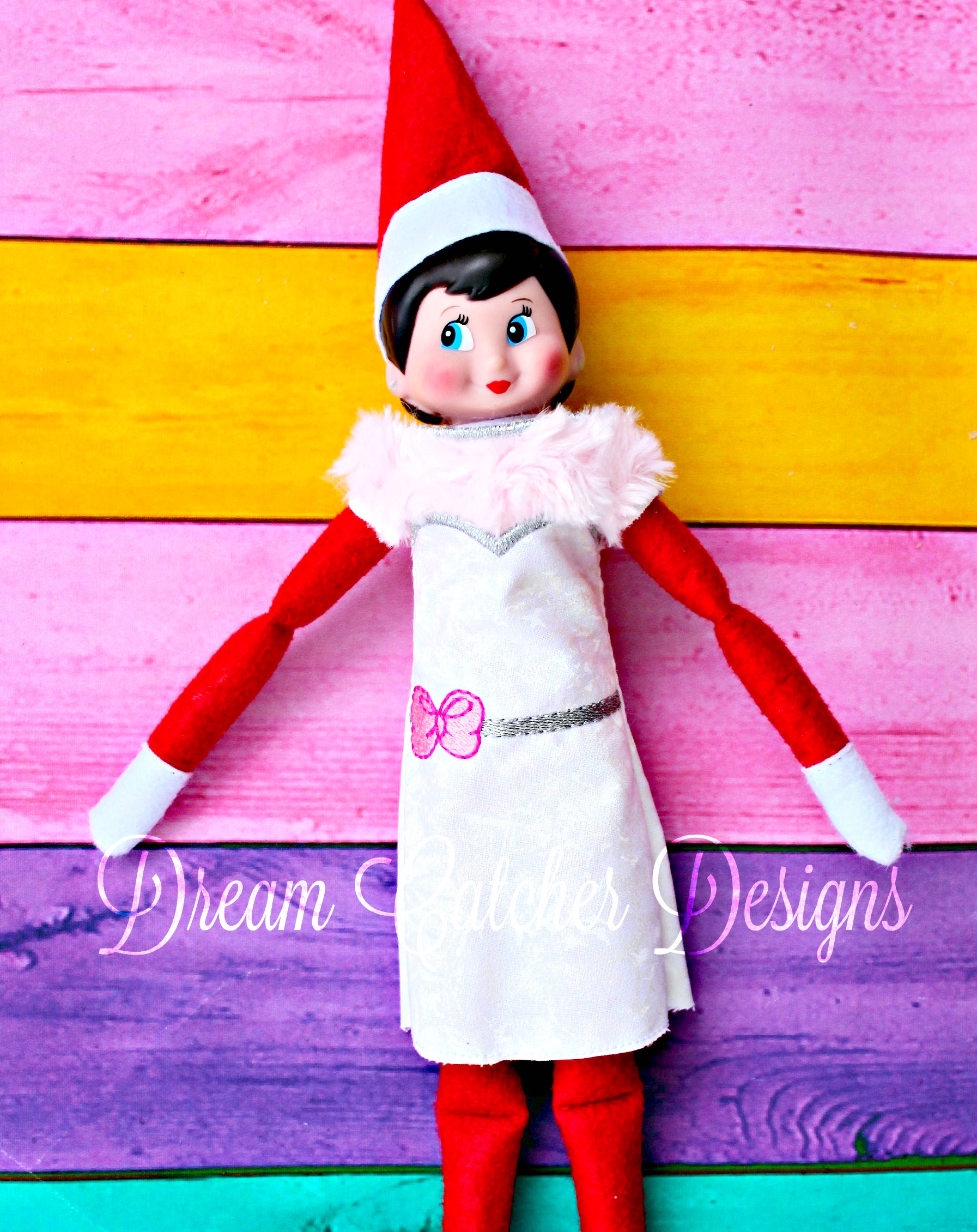 In The Hoop Bow Dress Elf/Doll Clothes Embroidery Design - The Creative ...
