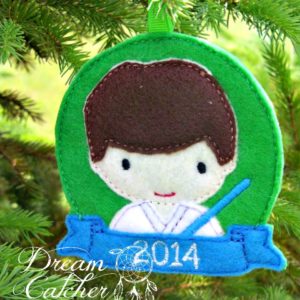 In The Hoop Inspired Bryan Space Wars Hero Felt Christmas Holiday Ornament Embroidery Design