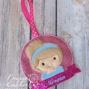 In The Hoop Inspired Princess Cindy Felt Christmas Holiday Ornament Embroidery Design