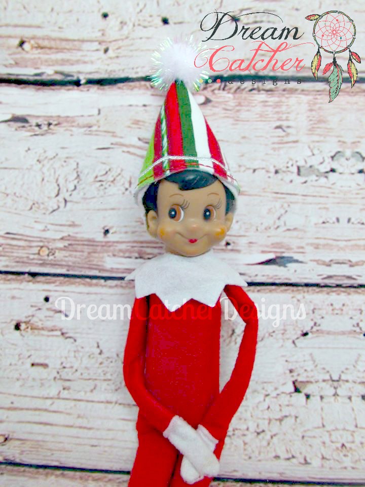 In The Hoop Party Hat Elf/Doll Christmas Feltie Embroidery Design - The ...