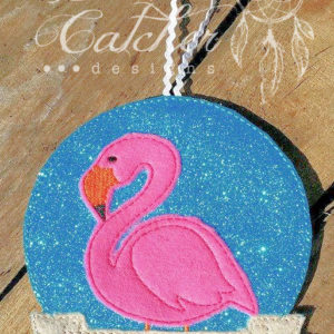 In The Hoop Flamingo Felt Christmas Holiday Ornament Embroidery Design