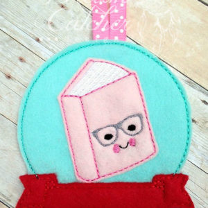 In The Hoop Geeky Book Felt Christmas Holiday Ornament Embroidery Design
