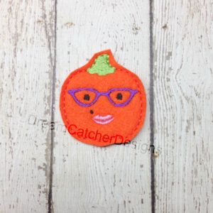 In The Hoop Girly Pumpkin Feltie Embroidery Design