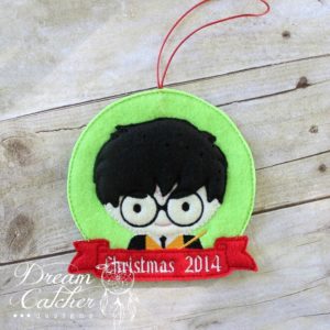 In The Hoop Henry Inspired Wizard Felt Christmas Holiday Ornament Embroidery Design