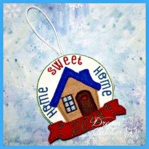 In The Hoop Home House Felt Christmas Holiday Ornament Embroidery Design