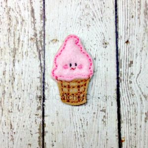 In The Hoop Ice Cream Cone Feltie Embroidery Design