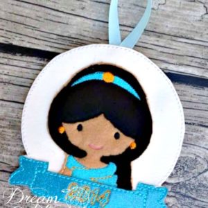 In The Hoop Inspired Princess Jazzy Felt Christmas Holiday Ornament Embroidery Design