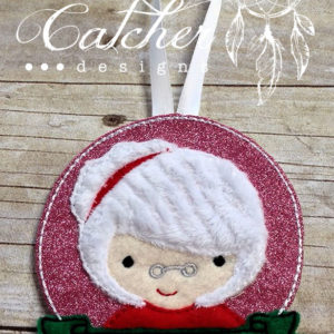In The Hoop Mrs. Clause Felt Christmas Holiday Ornament Embroidery Design