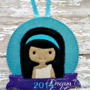 In The Hoop Inspired Princess Pahana Felt Christmas Holiday Ornament Embroidery Design