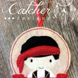 In The Hoop Inspired Pirate Jack Felt Christmas Holiday Ornament Embroidery Design