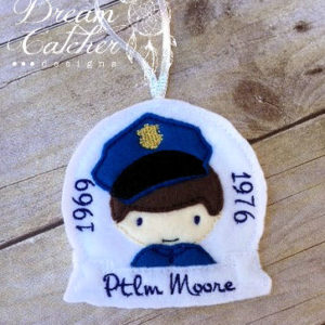 In The Hoop Policeman Felt Christmas Holiday Ornament Embroidery Design