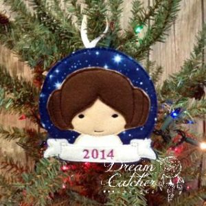 In The Hoop Inspired Princess Lina Space Wars Hero Felt Christmas Holiday Ornament Embroidery Design