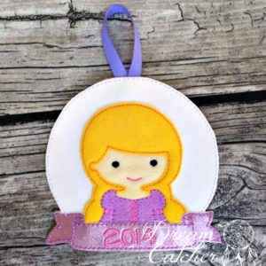 In The Hoop Inspired Princess Raven Felt Christmas Holiday Ornament Embroidery Design