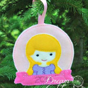 In The Hoop Inspired Princess Raven Felt Christmas Holiday Ornament Embroidery Design