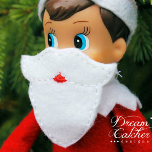 In The Hoop Elf Santa Face Lumberjack Pirate Beard Mask Elf/Doll Christmas Feltie Embroidery Design