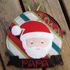 In The Hoop Santa Felt Christmas Holiday Ornament Embroidery Design