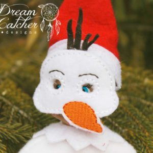 In The Hoop Elf Snowman Mask Elf/Doll Christmas Feltie Embroidery Design