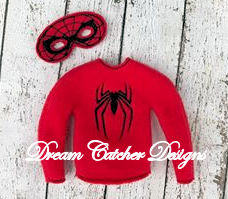 In The Hoop Inspired Spider Hero Holiday Sweater Elf/Doll Christmas Embroidery Design
