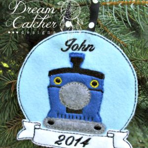 In The Hoop Inspired Train Felt Christmas Holiday Ornament Embroidery Design